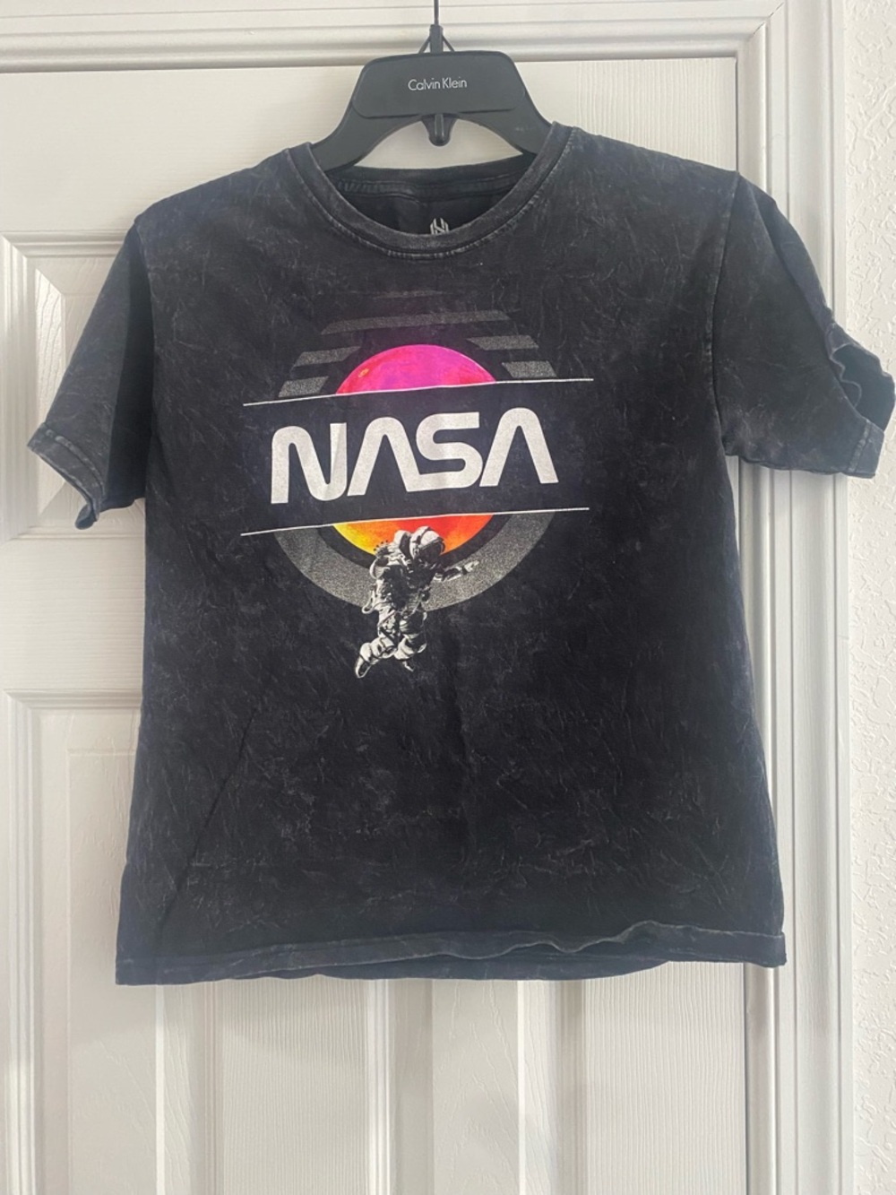 NASA Hyper Space Astronaut T-shirt Youth Medium (12) Dark Grey Soft Cotton
